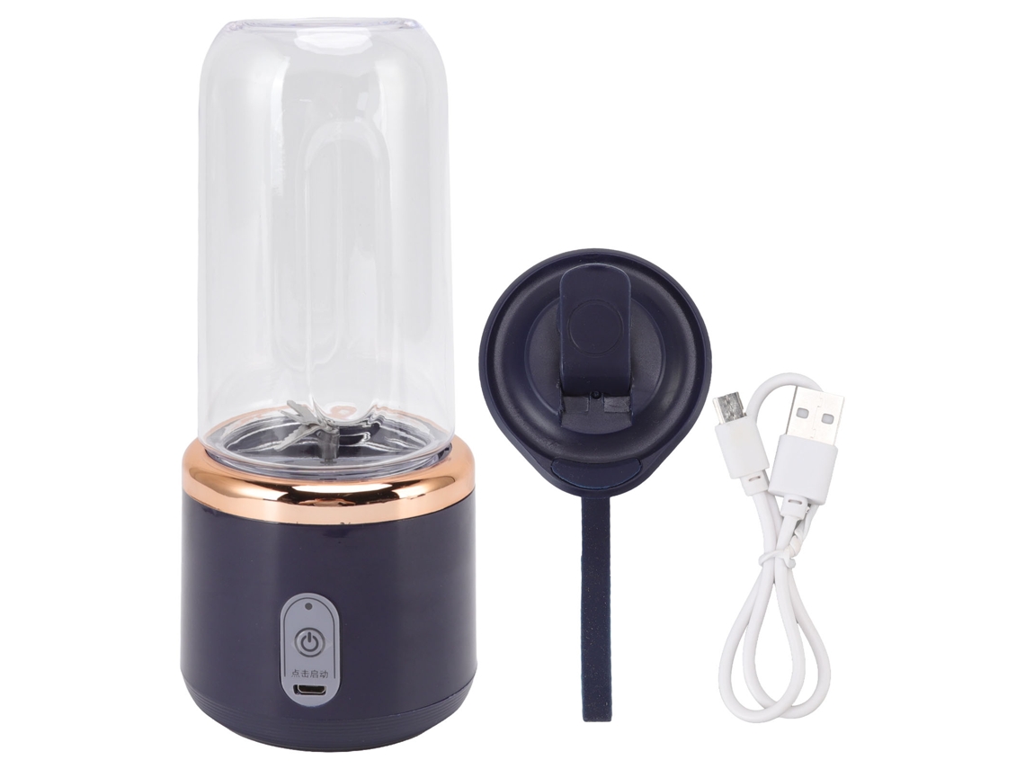 Liquidificador Mini Portátil com 6 Lâminas, 300ml, Carga USB, Copo de Suco para Viagem | S/MARCA