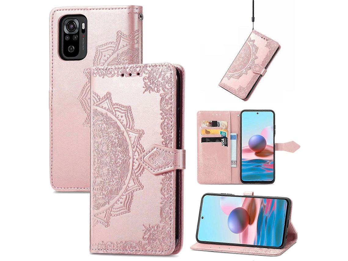 Capa De Celular Em Couro Com Estampa De Flor Mandala Para Xiaomi Redmi Note 10s