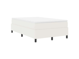 Maison Exclusive - Cama Box Creme E Branco 120 X 190 Cm Tecido De Veludo Cotele