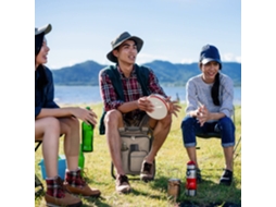 Banqueta Dobrável De Camping Bege Com Bolsa De Armazenamento E Alças