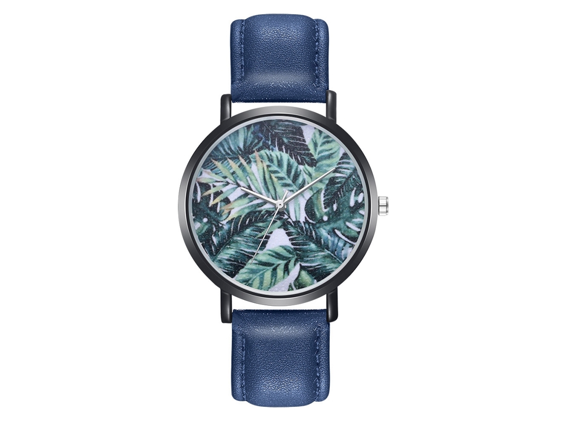 Reloj Analógico De Cuarzo Con Correa Pu Para Mujer Estudiante Regalo Azul