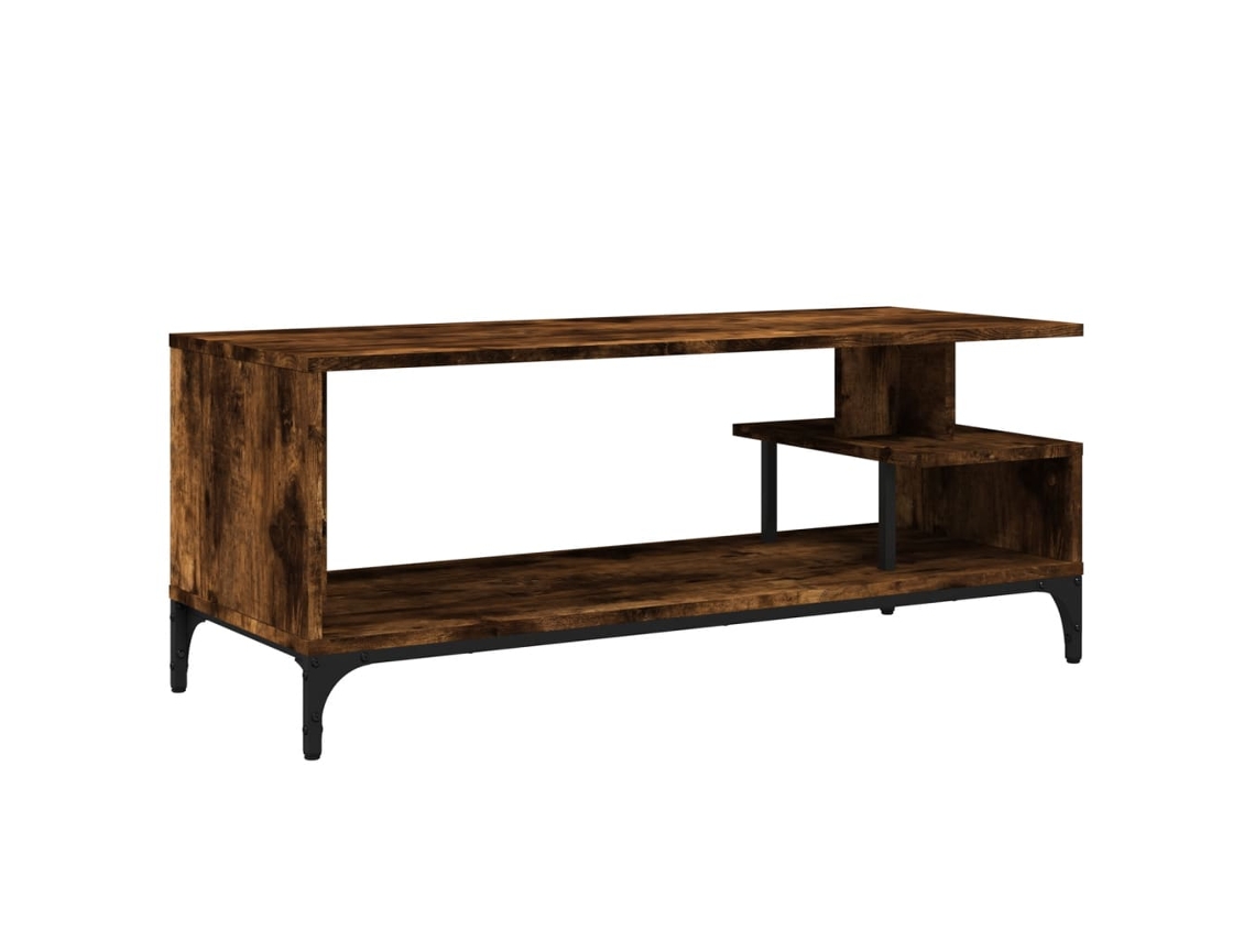 Móvel de TV derivados madeira VIDAXL/aço revestido pó carvalho fumado