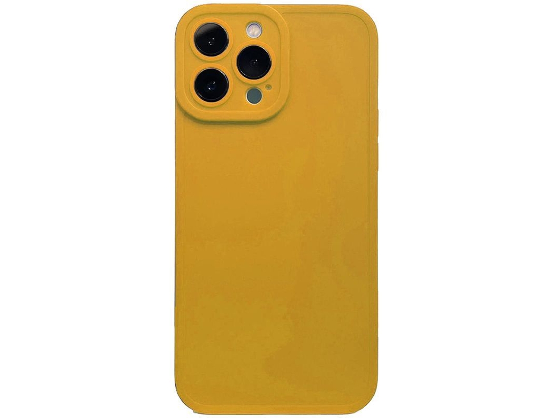 Capa para iPhone 13 Pro Max 6.7 polegadas em silicone Morandi sólido com proteção de câmera para mulheres Amarela Brilhante Xwe S/MARCA