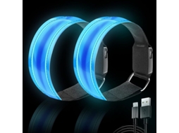 Yuru bracelete Led Recarregável com Alta Visibilidade - Equipamento Refletivo para Corridas, Ciclismo e Hiking