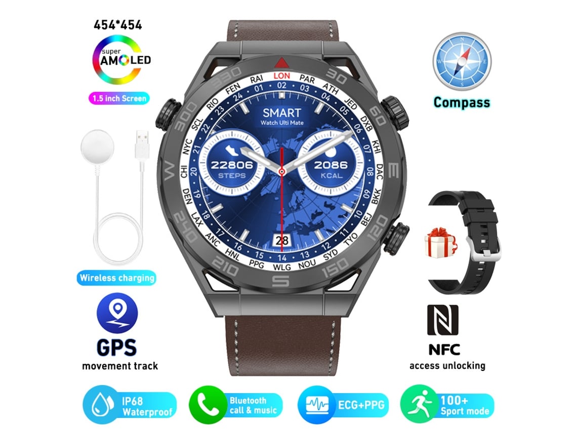 Smartwach OHPA DT ULTRA MATE (Android e IOS - preto)