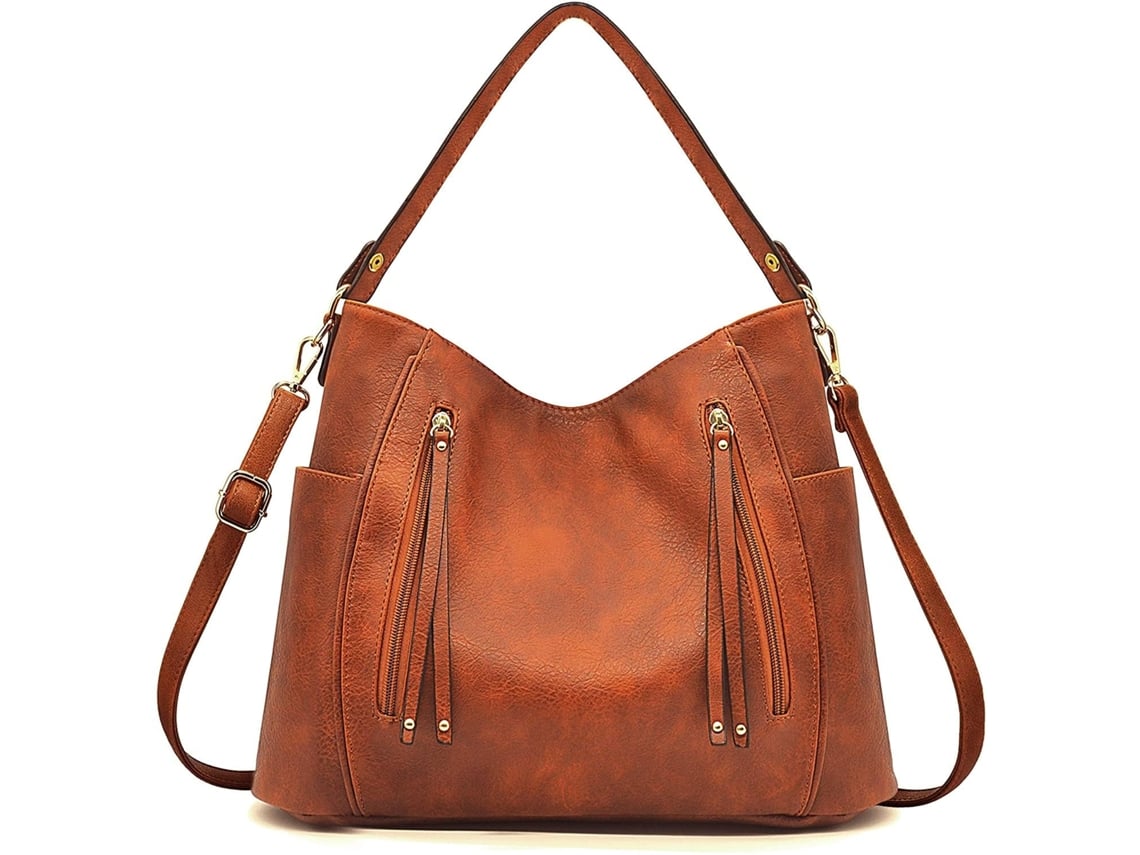 Bolsa Grande de Couro Feminina, Ombro, Tote de Pu AQUAFORGE