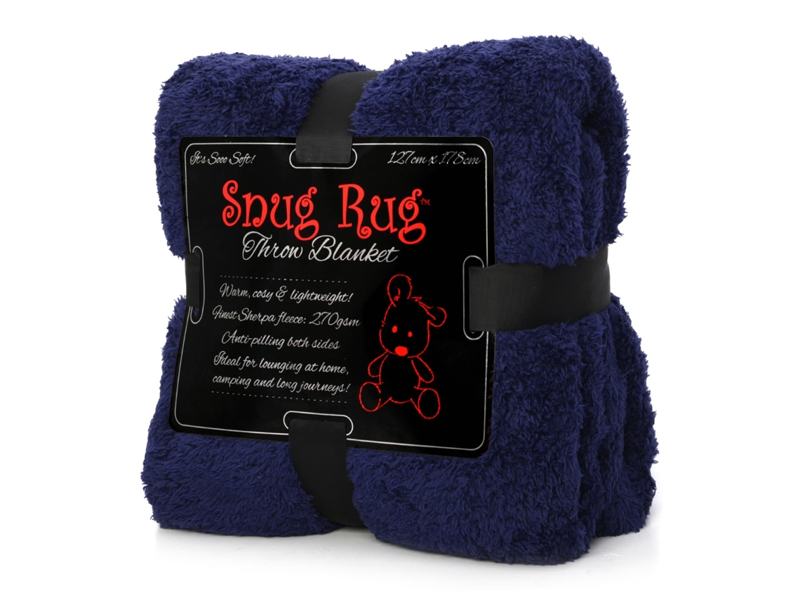 Cobertor Snugrug Luxo Sherpa Fleece Sofá Tv Lance Cobertores Para Presente 127x178cm - Azul Marinho