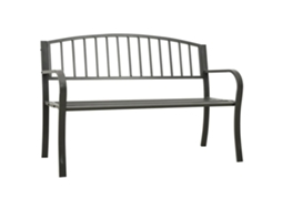 Vidaxl Banco De Jardim 120 Cm Aço Cinzento