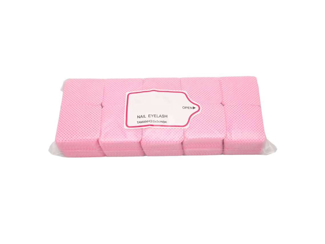 1000pcs Toalhas Sem Pelos Para Unhas Macias Palito Removedor De Esmalte Pano Limpeza Cola Cílios Rosa