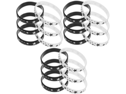 Pulseira Operitacx Com 18 Peças Em Formato De Estrela Cinco Pontas, Pulseira Simples De Silicone, Pulseira