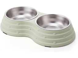 Tigelas Duplas Removíveis de Aço Inoxidável para Cães de Pequeno Porte, Ideais para Comida e Água. Possuem Base Antiderrapante AQUAFORGE