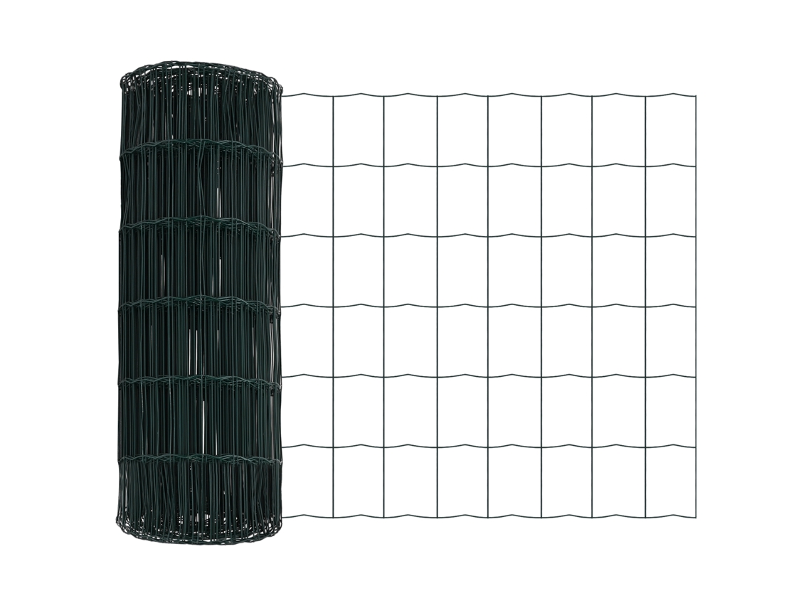 Conjunto 1 Cerca Euro Vidaxl Verde Ferro (0,8 X 25 M)