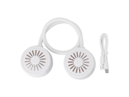 Ventilador de Pescoço Sem Lâmina Plegável Usb Branco Portátil