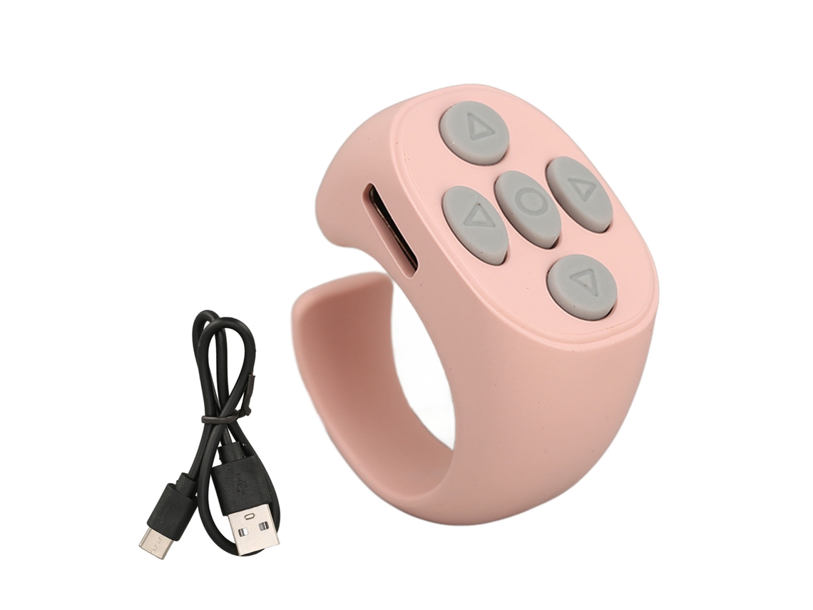 Anel Inteligente Controlador Bluetooth 5.3 Sem Fio Para Tiktok, Livros Eletrônicos E Selfies Cor Rosa