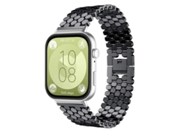 Bracelete para Huawei Watch Fit 4 / Fit 4 Pro / Fit 3 metal textura de escamas de peixe preta XIAOMOYU