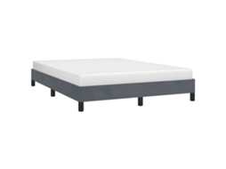 SYFAX™ Estrutura de Cama Sem Colchão, Cinza Escuro, 137x190 Cm, Veludo Tamanho Casal