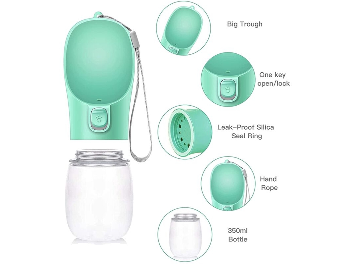 Garrafa Portátil Com Dispensador De Água, Capacidade 350 Ml, Para Viagens E Atividades Ao Ar Livre