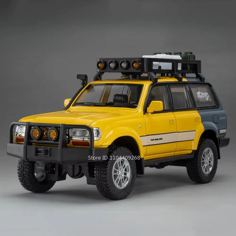 (lc80 Amarelo) Miniatura De Carro Em Escala 1:24 - Portas Que Abrem