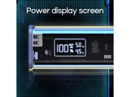 K32 100w 10000mah/20000mah Power Bank Transparente Com Display Led, Fonte De Alimenta??o Externa Com 2 Entradas E 3 Saídas