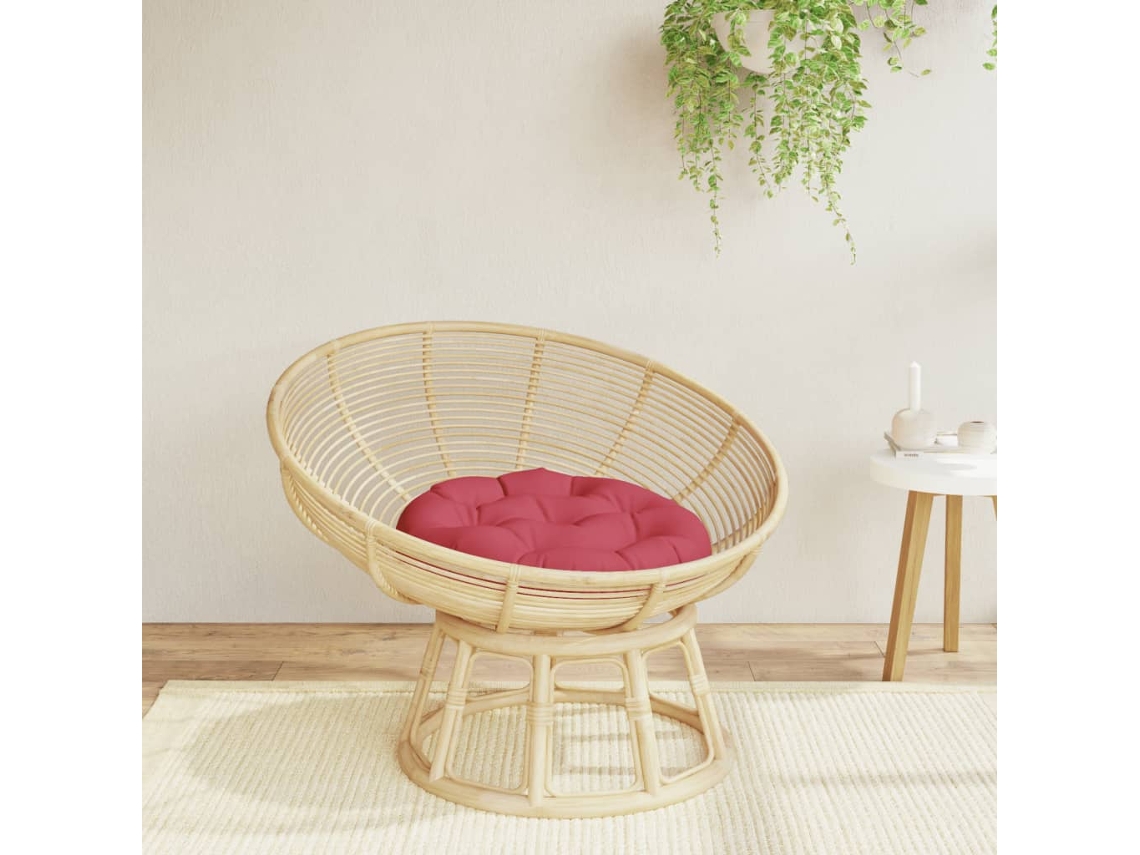 Vidaxl Almofadão Redondo Ø 60 X11 Cm Tecido Oxford Vermelho Tinto