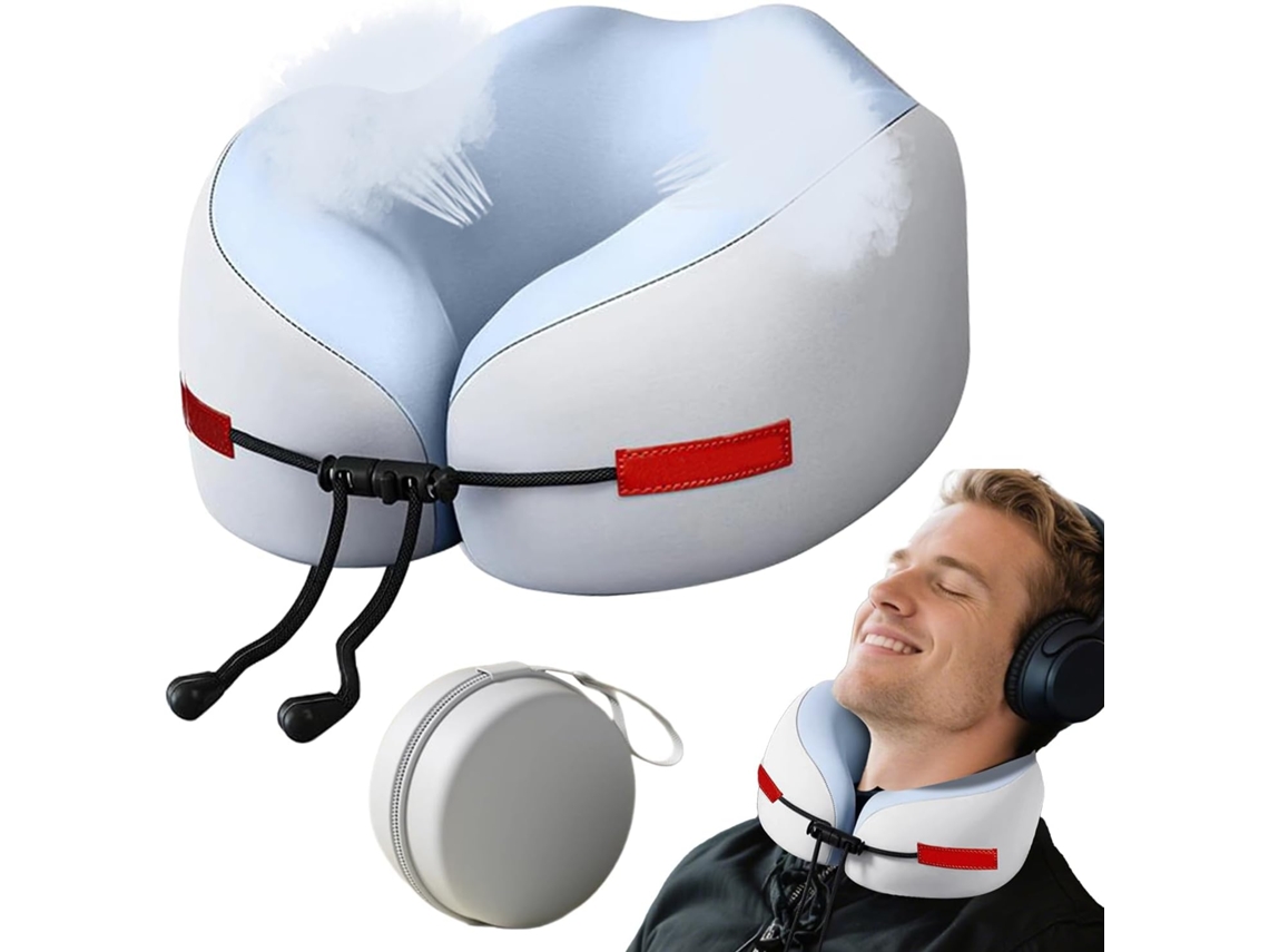 Travesseiro de Pescoço Genérico para Aviões Viagem Ergonômico com Estojo Guardar, Ideal Dormir, CHABERLU