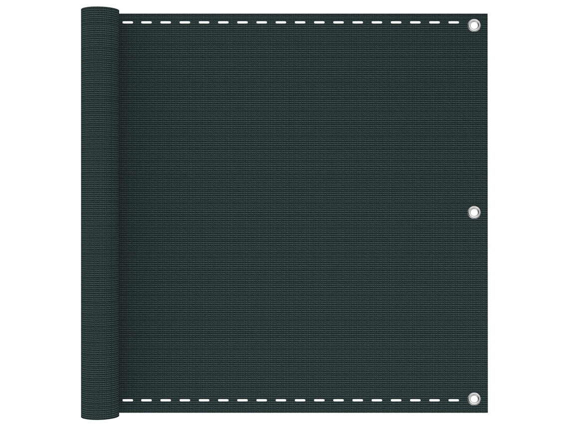 Vidaxl Tela De Varanda Verde-escuro 90 X 1200 Cm Hdpe E Alumínio