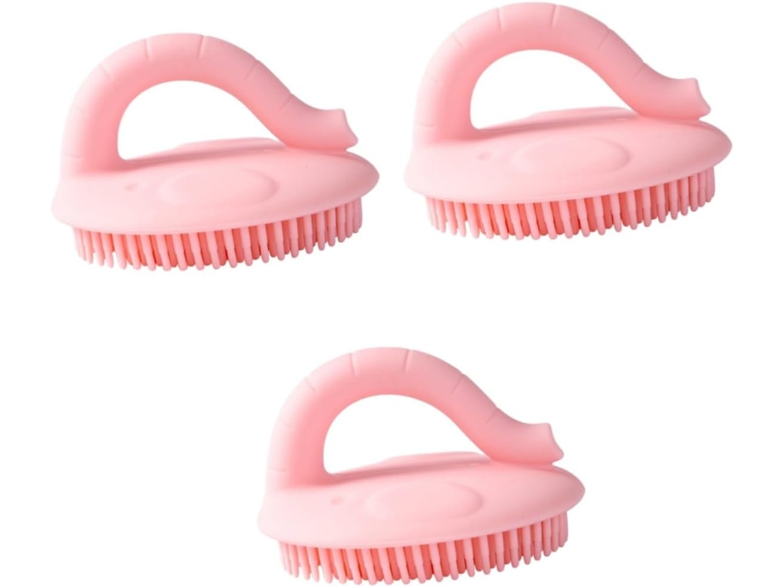 Conjunto De 3 Escovas Banho Silicone Vicasky Para Meninos E Meninas, Escova De Mão Macia E Flexível, Ideal Para O