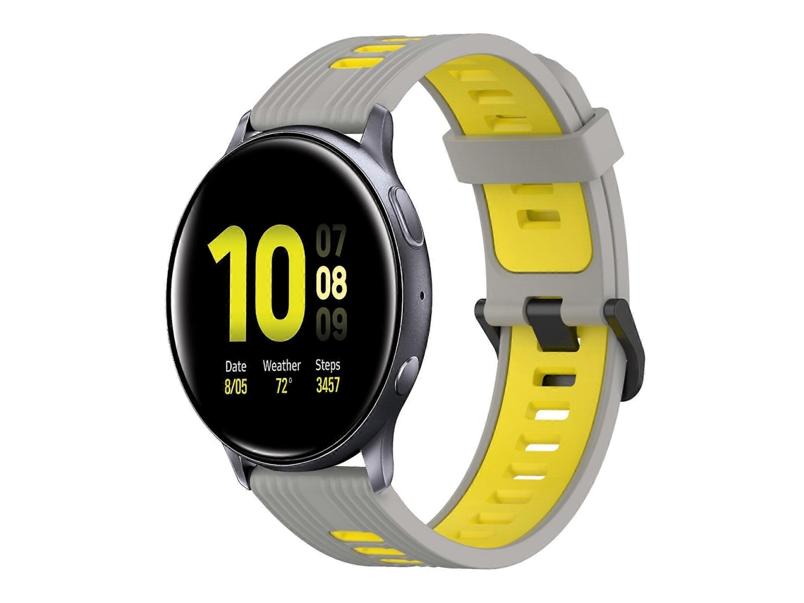 Pulseira De Silicone Bicolor Com Padrão Vertical Para Samsung Galaxy Watch Active 2 (44 Mm X 20 Mm).