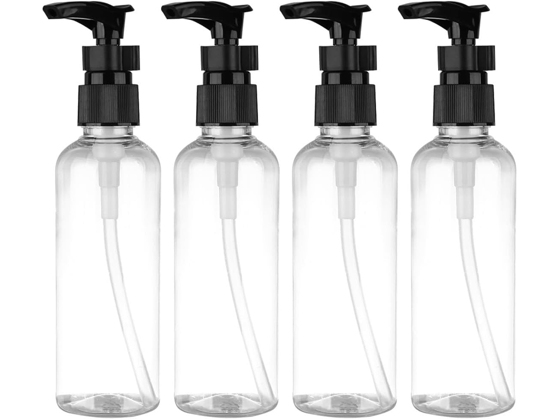 Conjunto De 4 Frascos Pet Com Bomba Dosadora Fácil De Usar Para Shampoo