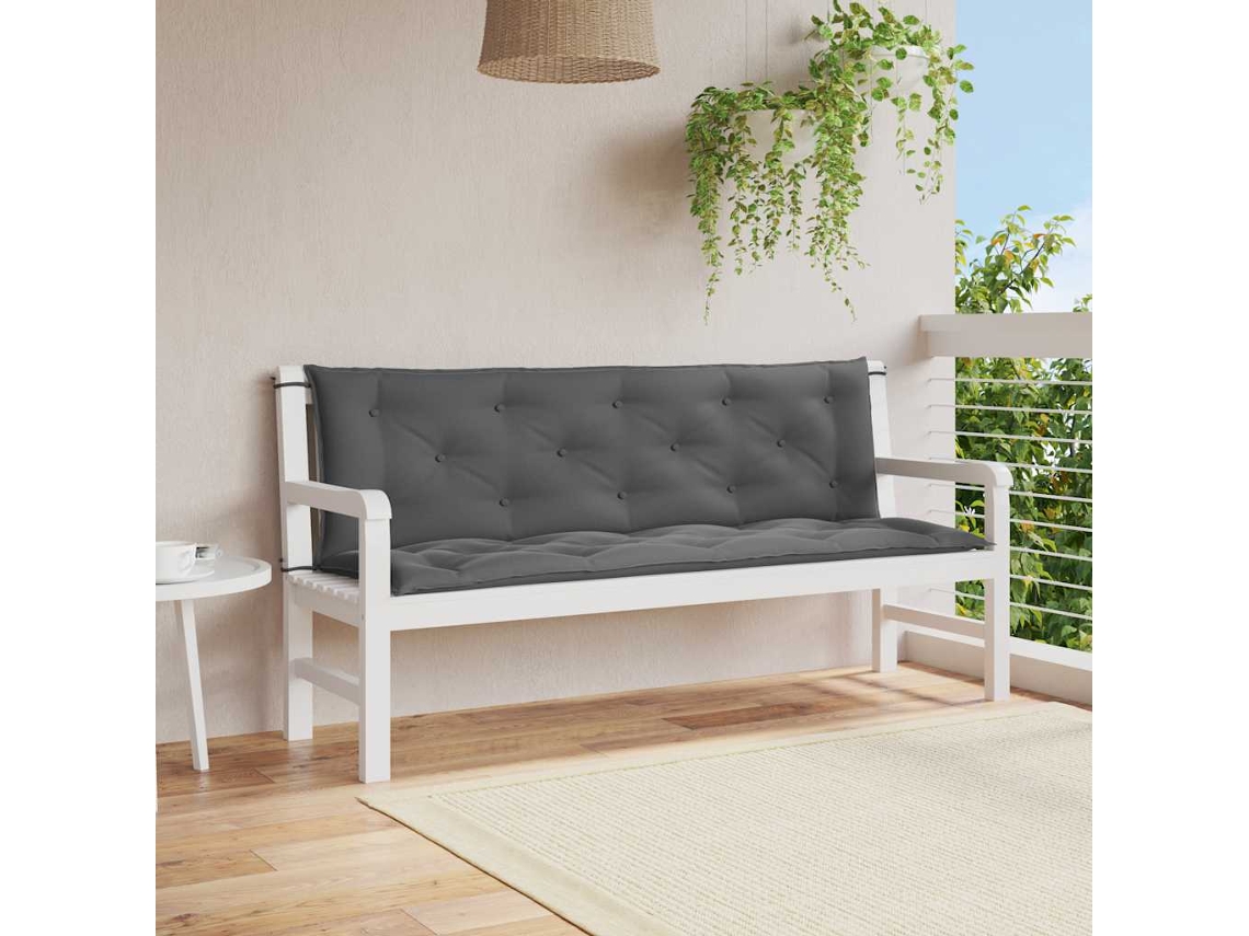 Vidaxl Almofadão Banco Jardim 150x(50+50)x7cm Tecido Oxford Antracite