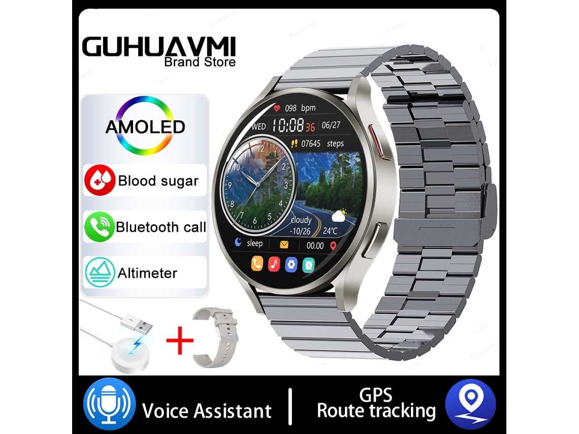 Smartwatch Com Gps E Tela Sensível Ao Toque De 1,39 Polegadas Com Resolução Hd De 360360 E Função Always On. Mdug (aço Prata B)