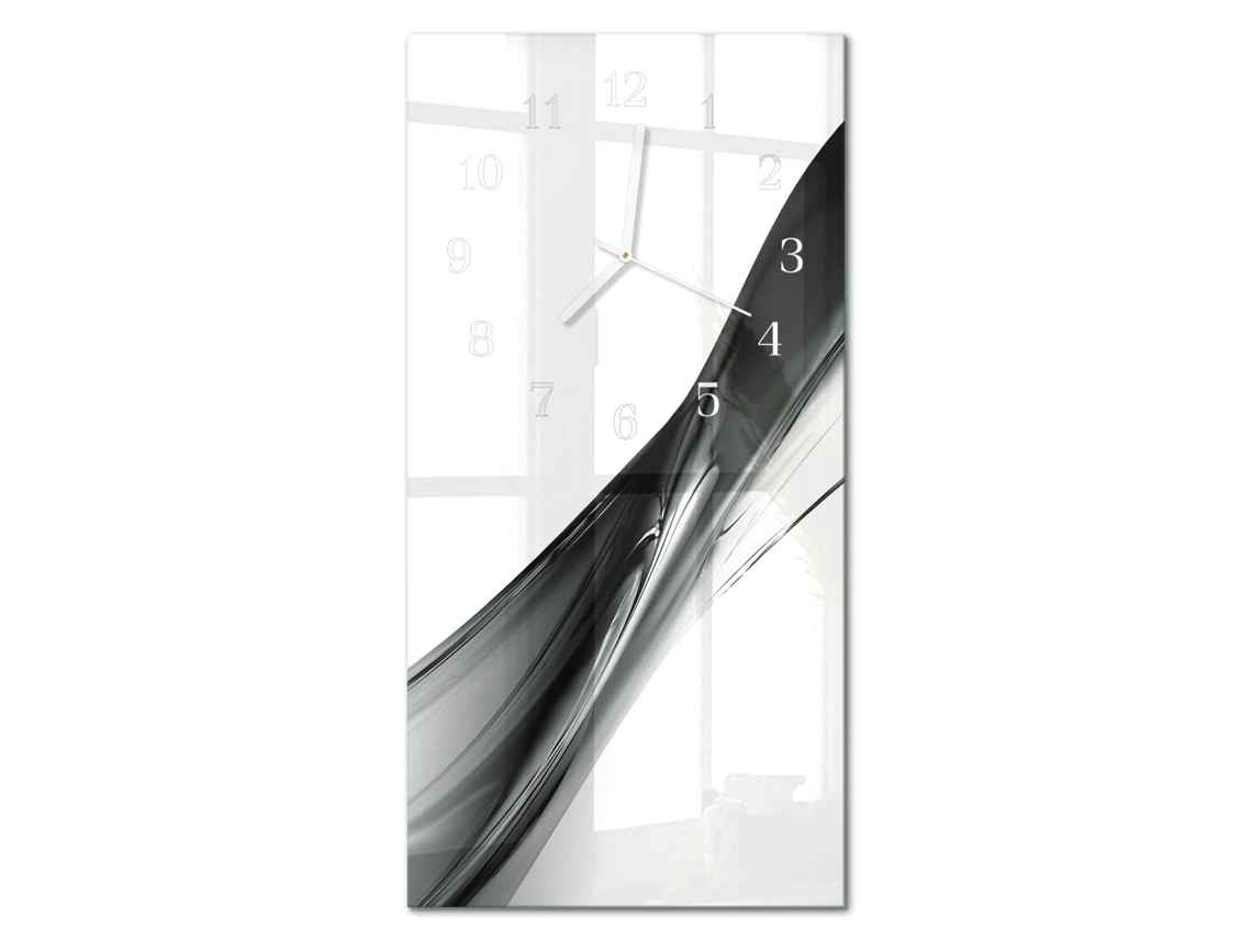 Relógio De Parede De Vidro Branco Espelharte (30x60 Cm)