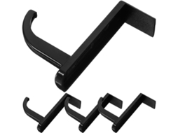Conjunto Healifty Com 4 Ganchos De Plástico Preto Para Fones De Ouvido, Fixação Adesiva Na Parede, Design Simples