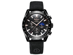 Relógio Masculino Elegante , Cronógrafo de Seis Ponteiros, Relógio de Quartzo Esportivo Multifuncional com Acabamento Luminoso. MDUG (preto)