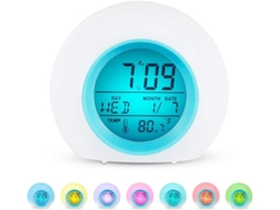 Despertador Infantil Redondo Com Controle Tático, Relógio Digital Led Com Efeitos De Luz Colorida Igvtrade