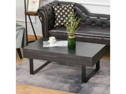 Mesa Auxiliar Com Gavetas E Prateleiras Estrutura Aço Robusta Montagem Fácil Design Contemporâneo Sala