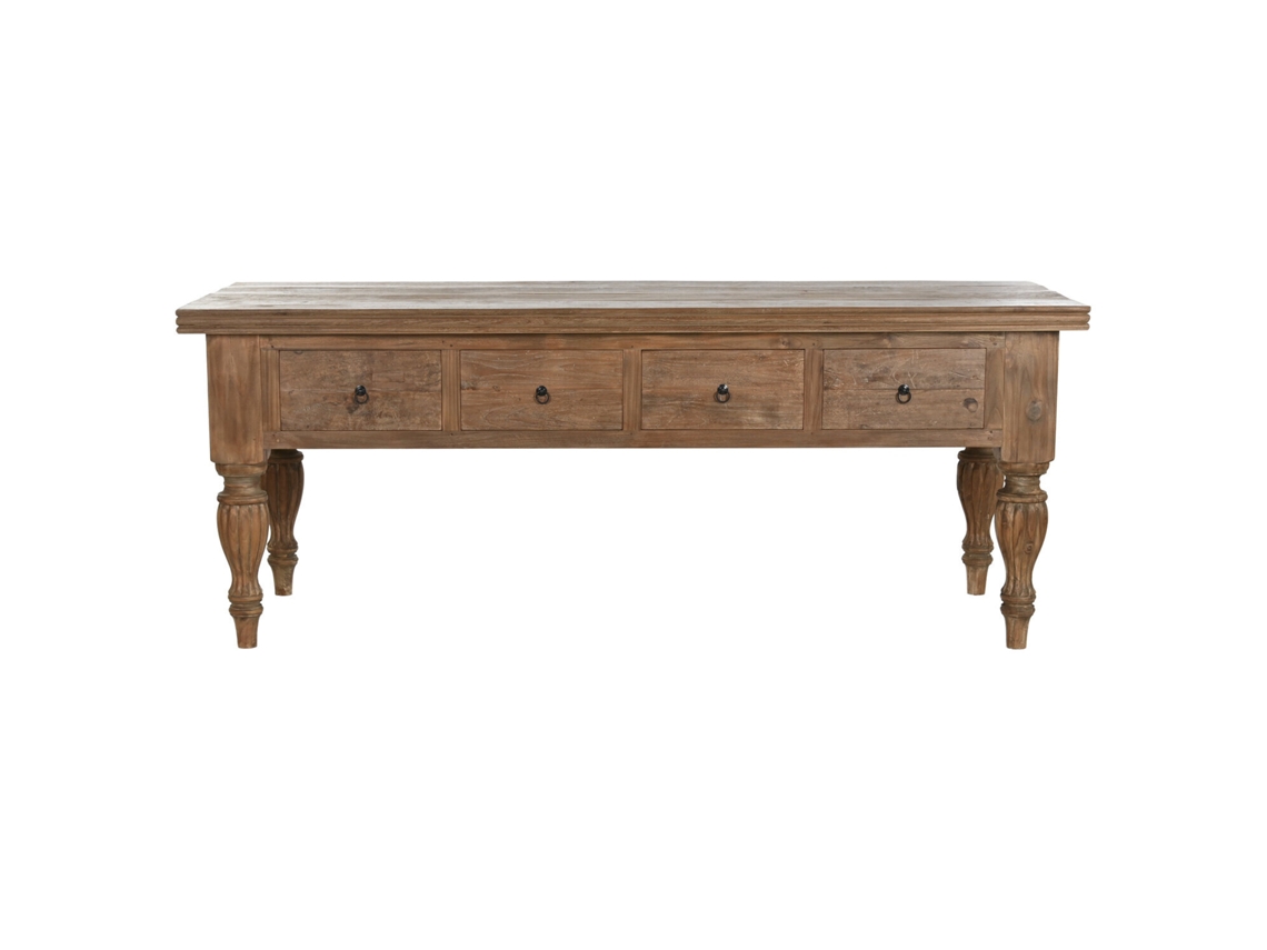 Mesa de Consola ALEXANDRA HOUSE LIVING em teca reciclada com 4 gavetas, 220x80x78cm