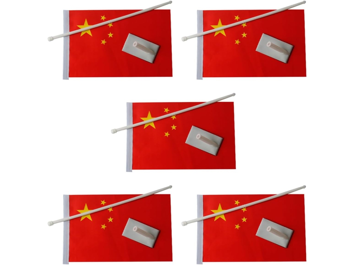 Inoomp Kit de 5 Adesivos Impermeáveis para Carro com a Bandeira Nacional da China, Pequenas Bandeiras Vermelhas CHABERLU