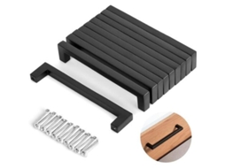 Puxadores Para Móveis, Conjunto De 10, Móveis, Gavetas E Portas De Armário, Em Aço Inoxidável Preto, Distância Entre Furos De 192 Mm