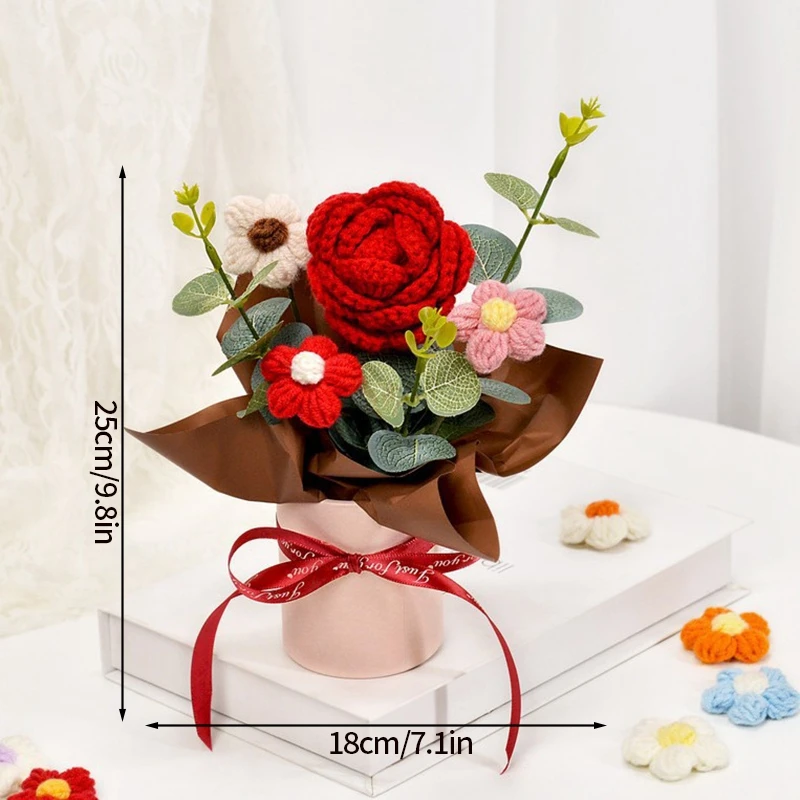 Buquês de Crochê, Buquês de Formatura, Presentes de Formatura, Flores Artificiais MDUG