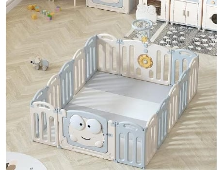 Cercadinho para Bebê Cercadinho para Bebê Inclui 20 Bolas Cesta 185 x 154 cm x 60 cm Modelo Sapo Cor Cinza Ubaby