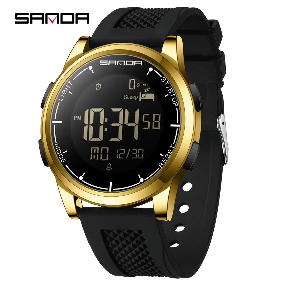 Relógio Esportivo Inteligente Quartzo Com Led (dourado E Preto)