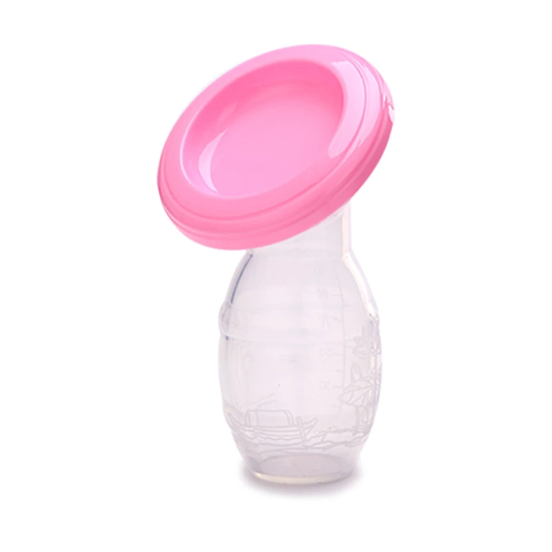 Bomba Tira leite Manual para Bebês, Coletor de Leite Materno de Silicone, Calibrador Automático MDUG (rosa)