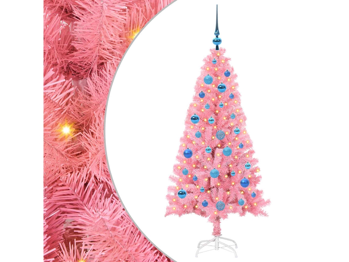 Conjunto 1 Árvore De Natal Vidaxl Rosa Pvc (150 Cm)