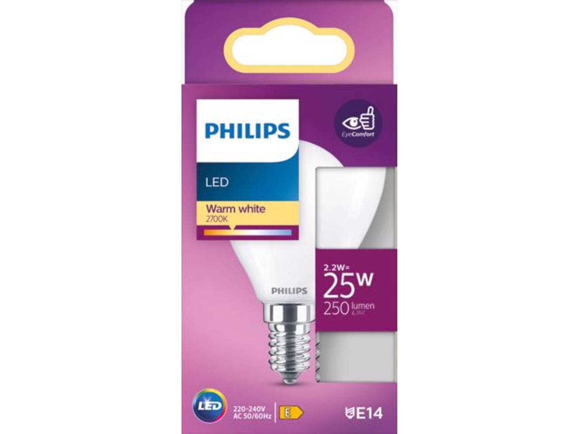 Lâmpada LED Esférica E14 2700K 25W