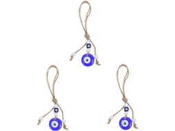 Conjunto De 3 Peças Decorativas De Vidro Azul Com Formato De Olho Turco Para Pendurar Na Parede, Com Gokoco