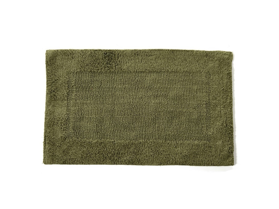 Tappeto Bagno Fazzini Di Puro Cotone Reversibile 50x80 Verde Cactus