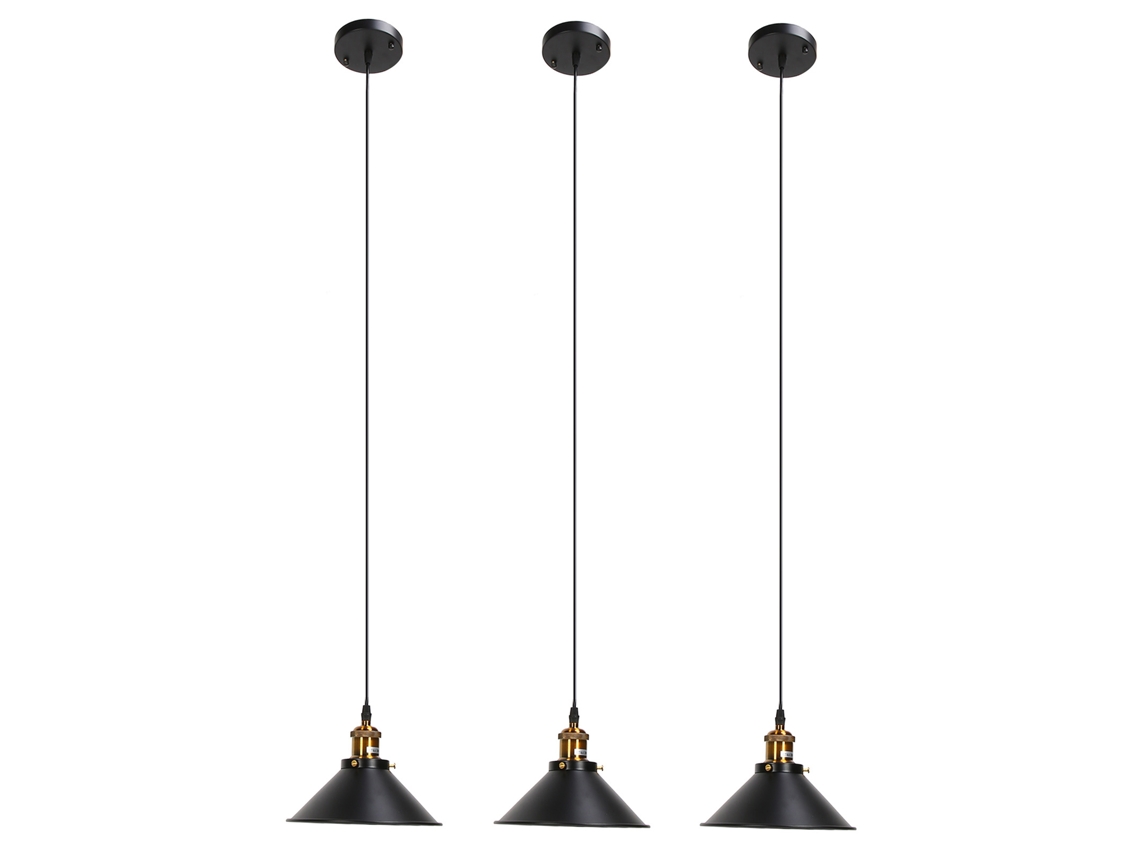 3set Lâmpada de Teto de Ferro Forjado E27 | S/MARCA