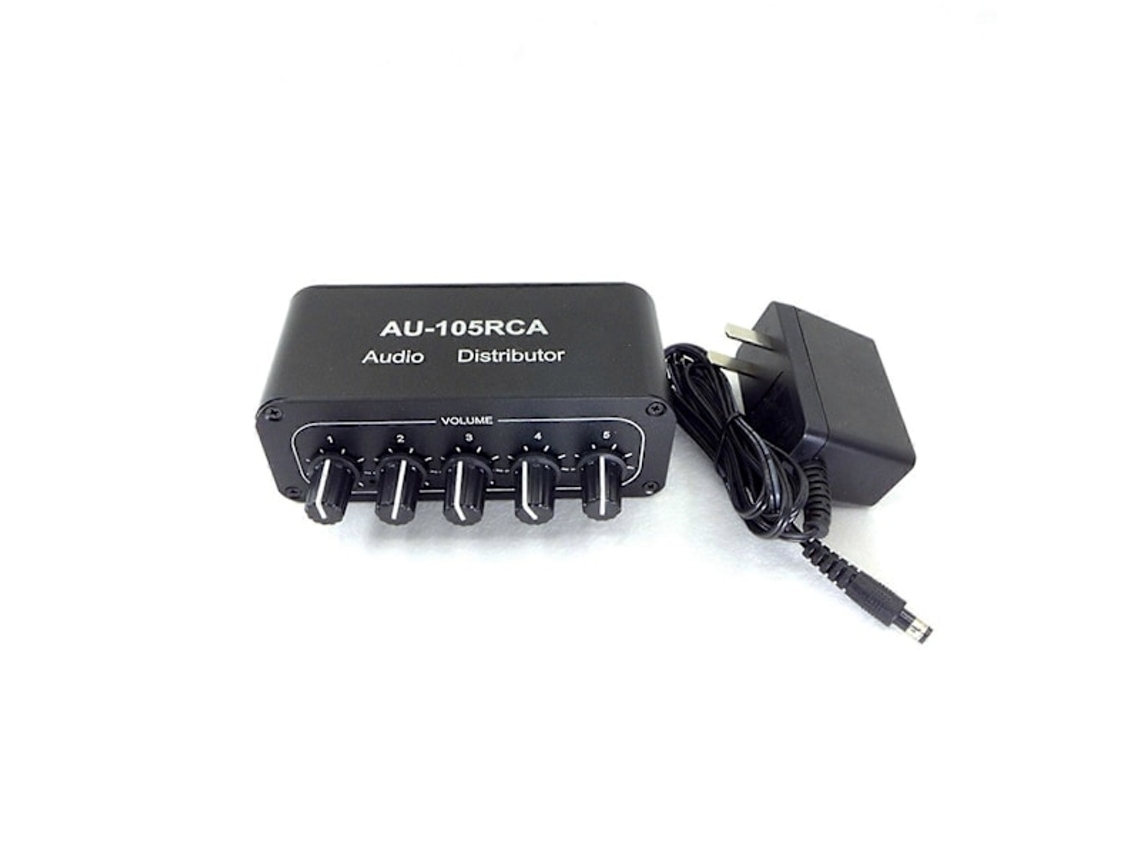 Divisor/seletor De Áudio Rca Estéreo Hifi 1-in-5-out Com Controle De Volume Js (fmy)