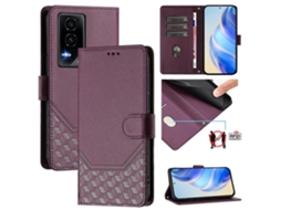 Capa De Couro Para Celular Com Relevo Rfid Em Formato De Favo De Mel